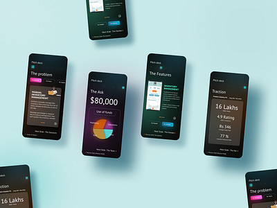 Worked on "Pitch deck" for a web 3.0 startup.. glassmorphism neumorphism pitchdeck ui