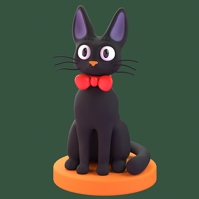 Black Cat 3d 3d designer animal blender cat cute design graphic design illustration ui