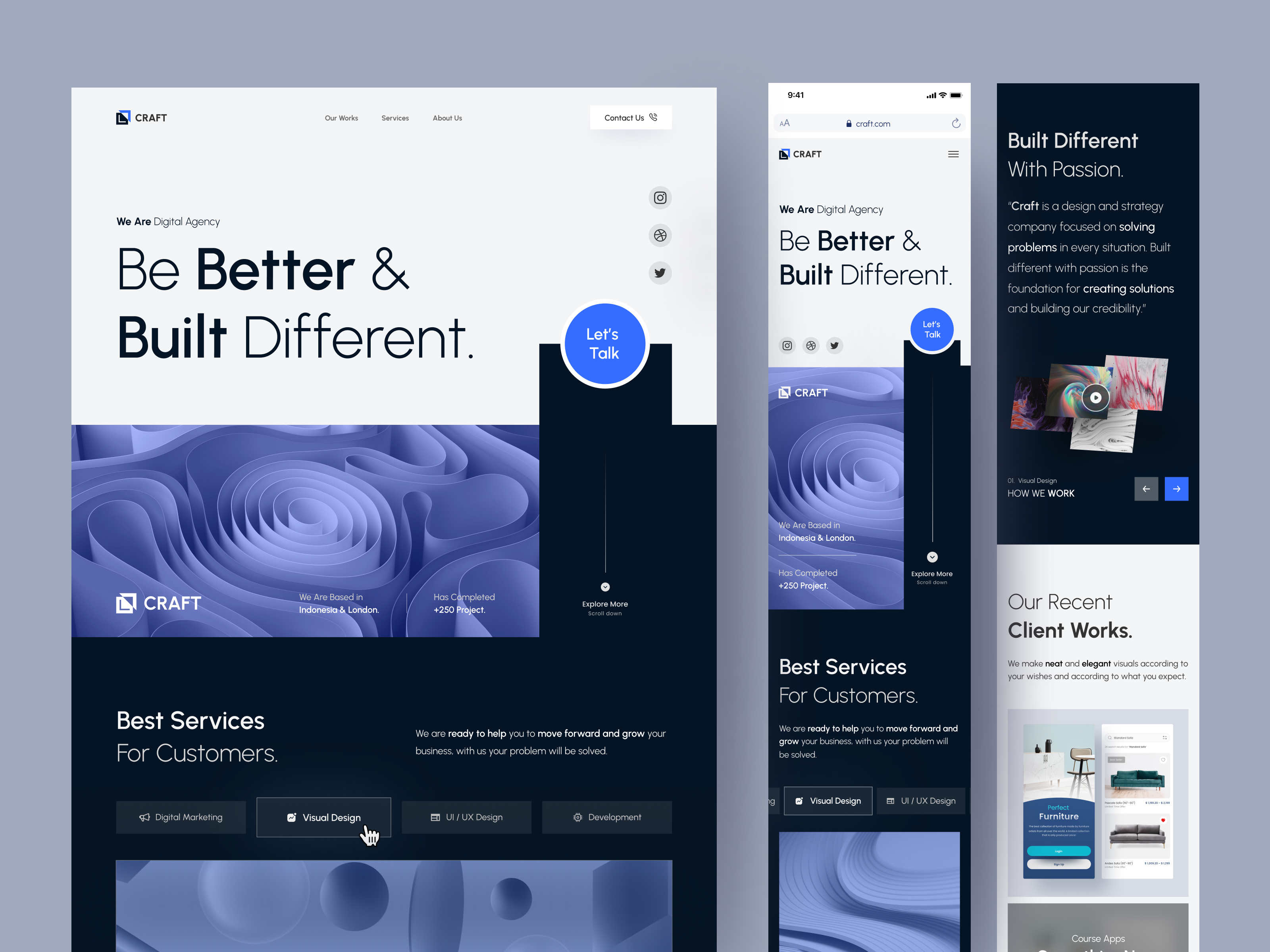 Example of Dashboard, Website, Apps
