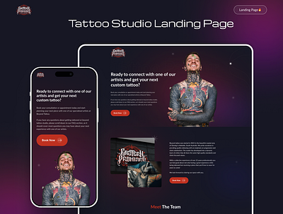 Tattoo Studio Website Landing Page branding creativedesign designinspiration landingpage responsivedesign tattoostudio trandingdesign ui uxdesign web webdesign website