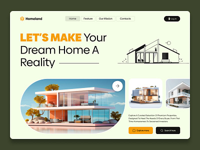 Real Estate Website Design aprtment architechture home house landing landing page modern design property property agency real estate web realestate ui ui design uiux ux web web design website design webstie