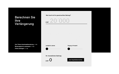 Credit Suisse - Finance Calculator branding illustration motion motion graphics rebrand ui ux webdesign