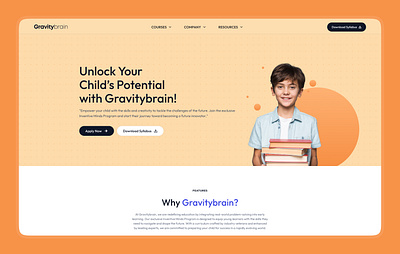 Edtech course landing page design branding design desktop ui ux