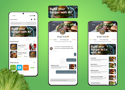 🍔 Build Your Perfect Burger with AI – App Design ai app animation application branding delivery app design food app food delivery graphic design logo ui ux web