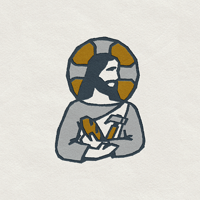 illustration: anthropology of jesus bread christ christian church church design design hammer icon illustration jesus sermon simple