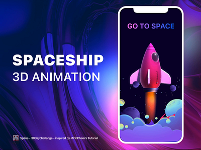 Spaceship 3D animation 3d 3d design animation graphic design mobile app motion graphics rocket space spaceship spline ui universe