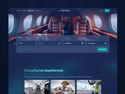 Private Aviation "SKYNA" 3d animation booking flight branding flights jets landing page logo luxury private aviation quote ui ux