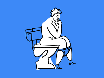 The thinker or the stinker? 💭🤔🚽 design doodle funny illo illustration lol sketch stinker the thinker thinker toilet