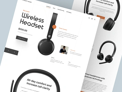 Microsoft Headset - Shopify Website Design for Wireless Headset design ecommerce headphone headset homepage landing landing page product product design page product details product landing page product website shopify shopify landing page shopify website single product store store web design website wireless headset