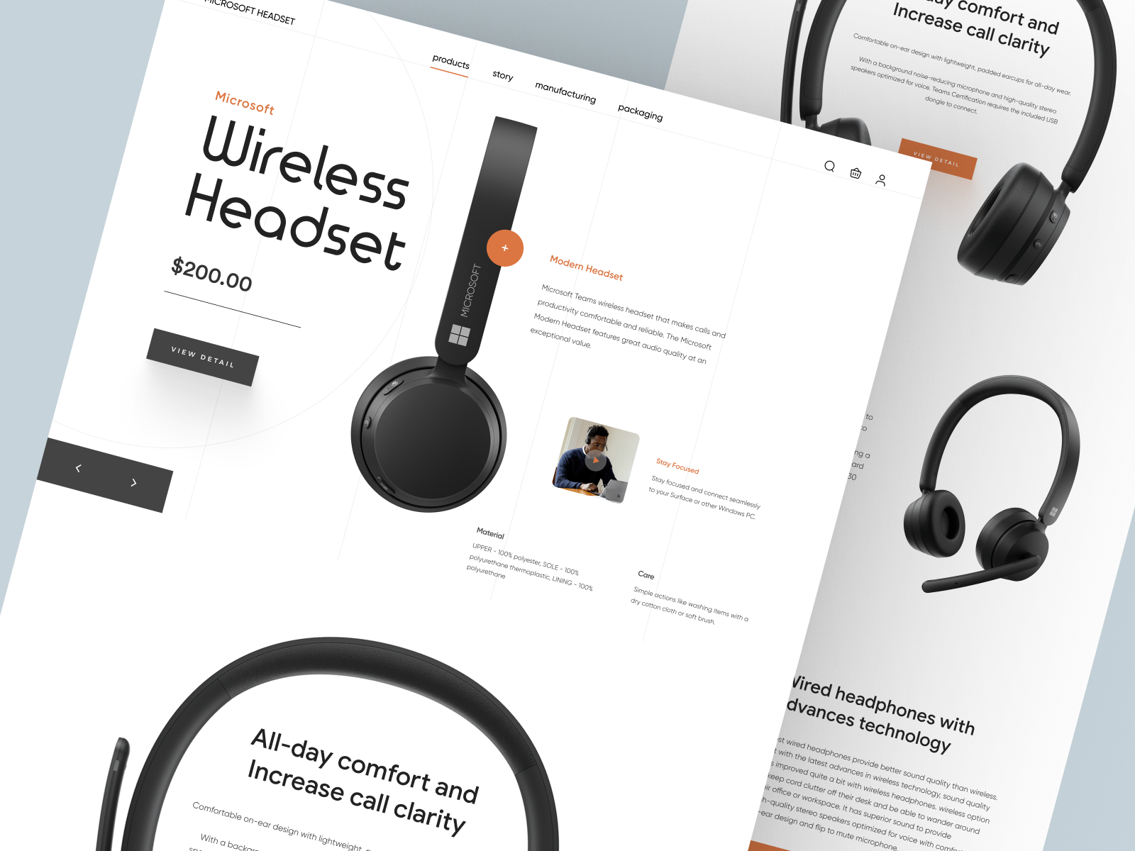 Example of Microsoft Headset - Shopify Website Design for Wireless Headset