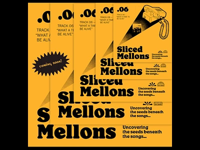 Sliced Mellons bts graphic design music rock and roll the mellons typography