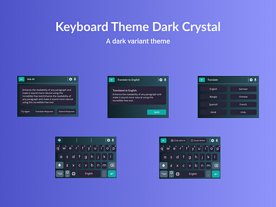 Keyboard Theme Dark Crystal ai ai keyboard android android theme dark crystal dark theme design ios ios keyboard ios theme keyboard keyboard theme keyboard translate keyboard ui mobile mobile design mobile keyboard mobile theme ui uiux