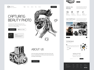 Chris Photography - Shopify Website Design for Camera camera design ecommerce homepage illustration interface landing page photography product product design product details product landing page product website shopify shopify landing page shopify website single product store store web design website