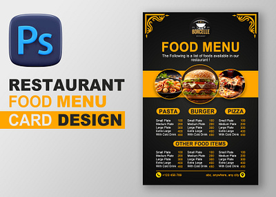 I will design a restaurant food menu card for you. book cover design book let card design ebook fast food menu food menu kids book label design letter head look book magazine designs menu card menu list motion graphics packaging designs restaurant card design restaurant food menu resturant menu typography work book