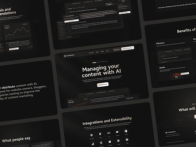 Contentium landing page concept ai branding cms creative dark design designstudio graphic design home page illustration interface landing page product design reviews saas ui ui ux uidesign web design web ui