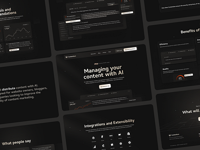 Contentium landing page concept ai branding cms creative dark design designstudio graphic design home page illustration interface landing page product design reviews saas ui ui ux uidesign web design web ui