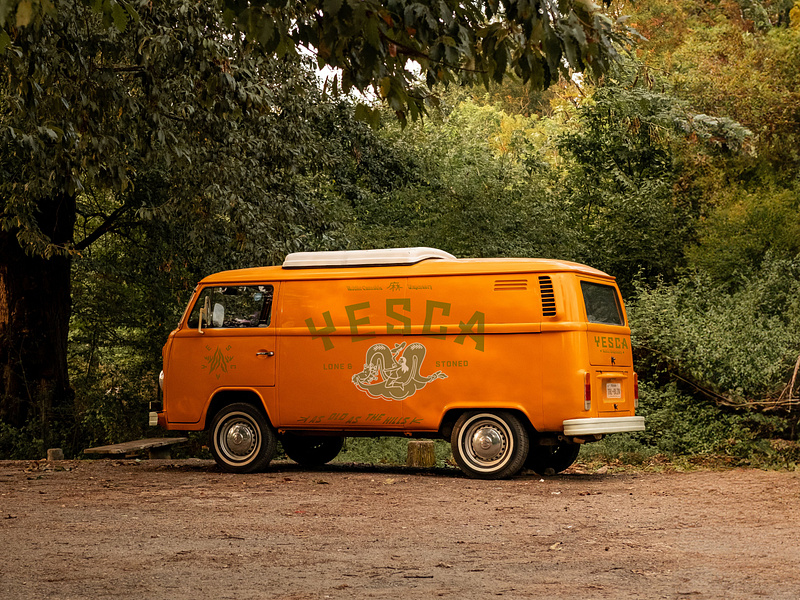 Yesca Mobile Dispensary Van 70s branding china custom auto dispensary lettering mexico mobile dispensary shag van texas van