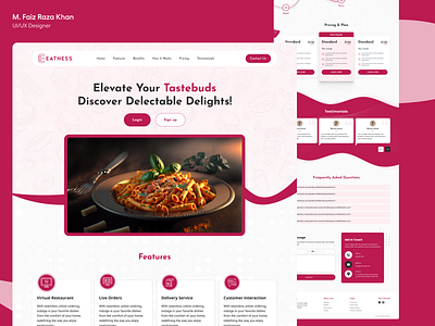 Eatness Landing Page dashboard design design food website landing page product design recipe ui ui design ux ux design web design website design