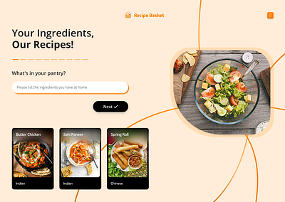 Recipe Basket branding concept page design graphic design homepage illustration landing page logo motion graphics recipe basket recipe page recipe website ui ux vector webpage webpage design website