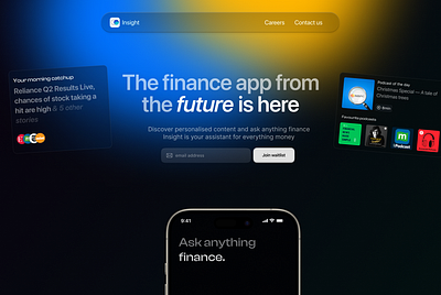 Fintech App Landing Page Hero Section ui