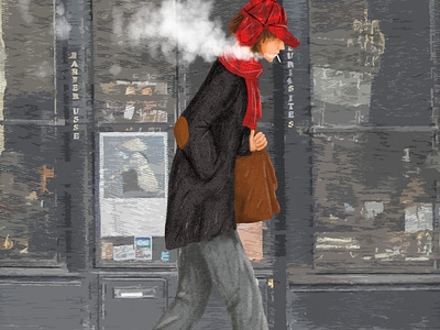 Holden Caulfield from the book "The Catcher in the Rye" book illustration flat illustration holden caulfield illustration the catcher in the rye