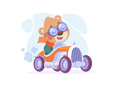 Bear bear character flat illustration