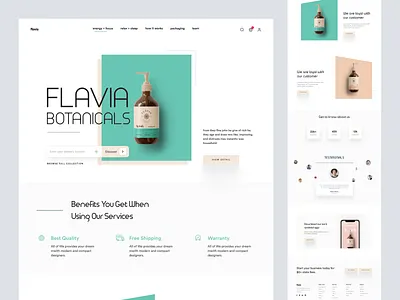 Flavia - Shopify Website Design for Olive Oil design ecommerce edible homepage illustration interface landing page olive oil product product design product details product landing page product website shopify shopify landing page shopify website single product store store web design website