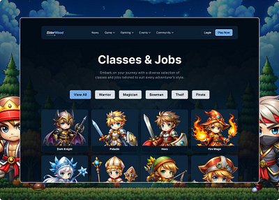 Landing Page : Online MMORPG fantasy game design landing page mmorpg online game rpg ui ui design ux video game web design