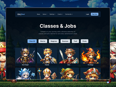 Landing Page : Online MMORPG fantasy game design landing page mmorpg online game rpg ui ui design ux video game web design