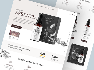 Scent Store - Shopify Website Design for Body Scents body scent design ecommerce homepage illustration interface landing page perfume product product design product details product landing page product website shopify shopify landing page shopify website single product store store web design website