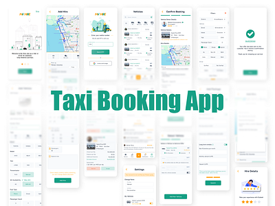 My Hire - Taxi Booking App branding clean interface logo taxi ui ux