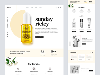 Beauty - Shopify Website Design for Cosmetics beauty products cosmetics design ecommerce homepage illustration landing page product product design product details product landing page product website shopify shopify landing page shopify website single product page store web design website woocommerce