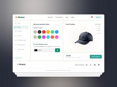 Hat Customisation clothing customization dashboard hat product design promotion catalog ui ux web design webpage website