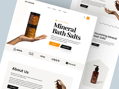 Shopify Website Design for Mineral Bath Salts bath salts design ecommerce homepage illustration interface landing landing page product design product details product landing page product website shopify shopify landing page shopify website single product page store web design website woocommerce