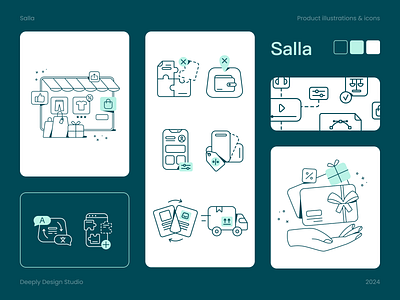 Salla: Product Icons app branding design e commerce ecommerce graphic design icons illustration logo management merchant outline product typography ui ux vector