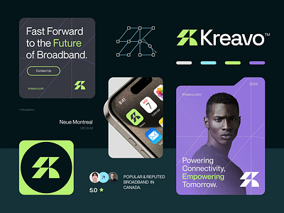 Kreavo™ - Logo & Branding for Broadband Technology - K - Bolt a b c d e f g h i j k l bolt brand identity design branding broadband logo connect creative logo design internet logo m n o p q r s t u v w x y z modern logo signal smart home logo tech company logo tech logo technology logo telecommunications wifi wifi logo