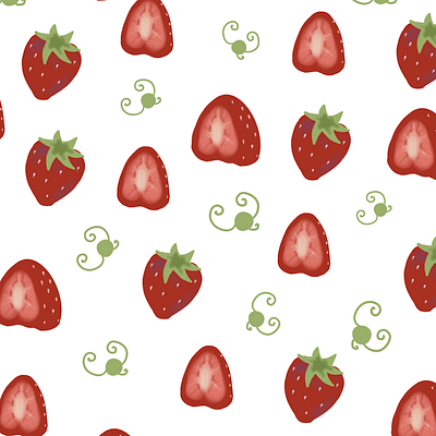 Cute strawberry pattern design graphic design mockups pattern poster