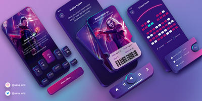 Ticket App Designs 3d animation branding graphic design logo motion graphics ticket reservation ui