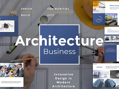 Architecture Business and prosperity. architecture building business construction equitable world graphic design logo one space at a time pitch deck powerpoint presentation ui