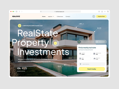 Real Estate Landing page hero section home page house rent landing page modern rant rante real state