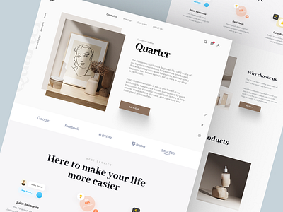 Qua - Shopify Website Design for Cosmetics beauty products cosmetics design ecommerce homepage interface landing page product product design product details product landing page product website shopify shopify landing page shopify website single product design store web design website woocommerce