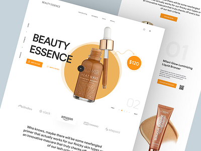 Beauty Essence - Shopify Website Design for Cosmetics beauty products cosmetics design ecommerce homepage interface landing page product product design product details product landing page product website shopify shopify landing page shopify website single product store store web design website woocommerce