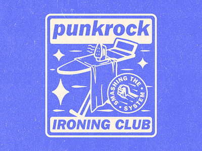 PUNKROCK IRONING CLUB alt badge branding design identity illustration logo logo design punk rock sticker typography