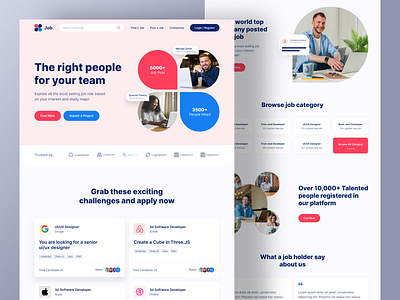 Job Website Landing Page UI UX Design design figma design figma web design figma website design how to design a website landing page design landing page figma ui ui design ux design web design website design