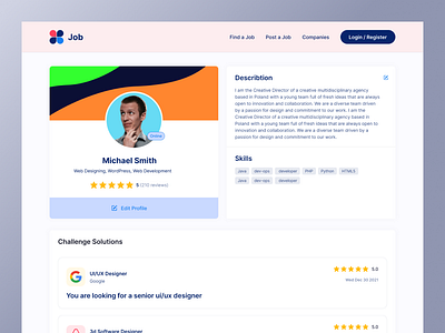 Job Listing Web Landing Page UI UX Design design figma design landing page design landing page figma ui ui design ux design web design website design