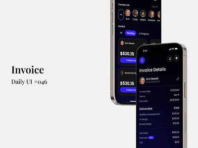Invoice - Daily UI #046 daily ui figma invoice mobile app design tax ui ui design uiux uiux design