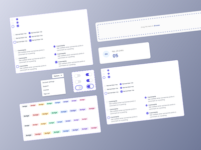 User Interface Components application buttons cards clean components dashboard design icons interface modals payment option pop up product design redesign revamp switches ui ui features ux web