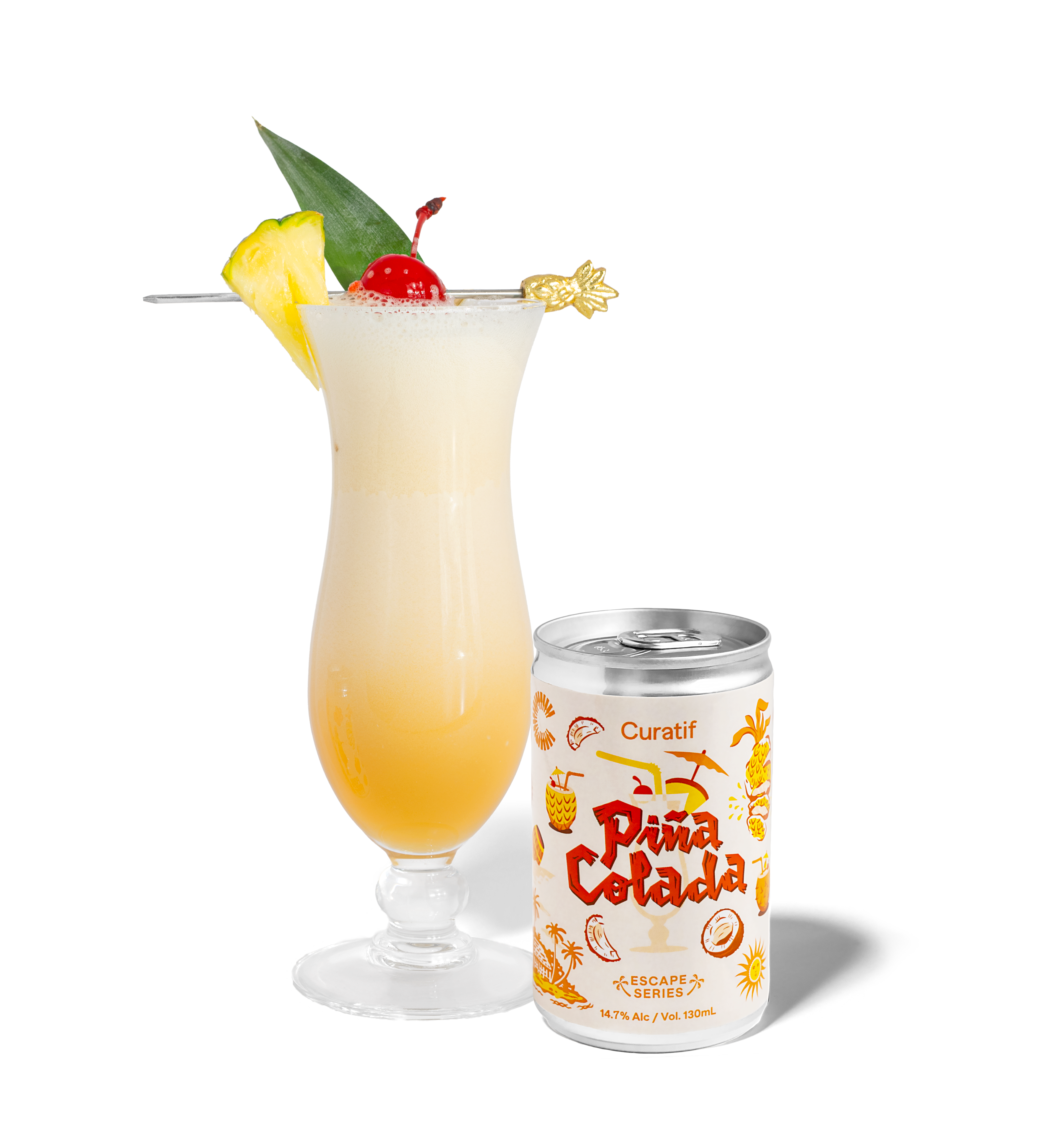 Curatif Pina Colada design illustration lettering