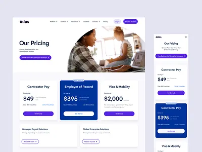 Pricing page mobile pricing ui ux web design website