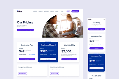 Pricing page mobile pricing ui ux web design website